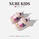 NUBEKIDS British children's shoes, boys' sports shoes, Baotou spring and autumn new baby girl anti-kick soft sole shoes, fairy pink 17, inner length 12.9cm, recommended foot length is about 11.9cm