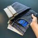 Lee Bradbury Jeans para hombres bordados de alta gama 2025 Pequeños pantalones de pie recto de otoño Xinjiang Pantalones de pies contagados de algodón Blue QBL6216 32 Adecuado para 137-148Jin [Jin equivale a 0.5 kg]