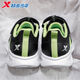 Xtep children's 2026 spring new boys' soft-soled Velcro anti-slip sports running shoes for middle-aged and older children, black/light willow green, dense mesh and breathable 33