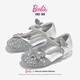 Barbie Children's Shoes Girls Spring and Autumn High Heels Small Leather Shoes Stage Fashion Crystal Shoes Bow Girls DA7152 Silver 26