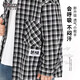Little Elephant Ham boys' shirt children's shirt plaid spring 2026 spring new style medium and large children's jacket black and white plaid 170cm