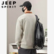 JEEP SPIRIT spring fat guy extra large size polo shirt collar design sweatshirt men's trendy V-neck high-end fattened casual men's shirt apricot 6XL recommended 225-255Jin Jin equals about 0.5 kg