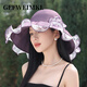 GEFWEIMKL Mulberry Silk Hat Women's Summer Sun Hat Women's Outdoor Travel Silk Sun Hat Women's Fashion Versatile Fisherman Hat Beige M(56-58cm)