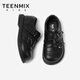 TEENMIX Children's Shoes 2026 New Spring and Autumn Children's Leather Shoes for Boys and Girls Black Small Leather Shoes Soft Sole Girls' Student Princess Shoes Black 30