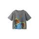 Minibala baby short-sleeved T-shirt, moisture-absorbent, quick-drying and cool, cute animal children's top 2026 new style, medium gray 00502 80