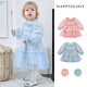 Happyology British children's spring skirt girls gauze skirt children's clothing contrast color mesh long-sleeved dress