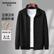 SHANSHAN Men's Jacket 2026 Spring New Versatile Cardigan Stand Collar Casual Jacket Young and Middle-aged Clothes Men Black M /170