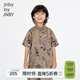Jnby by JNBY Jiangnan Buyi children's short-sleeved shirt cotton printed poplin A-type loose and light summer boys and girls 1P5211480 920/khaki colorful mixed color 100 cm
