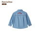 PawinPaw Cartoon Bear Children's Wear 25th Autumn Baby Boy Denim Shirt Indigo 110