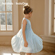 Balabala Girls Skirt Children's Dress 2026 New Summer Sleeveless Vest Skirt Princess Mesh Sweet Blue Tone 00388 90