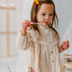 LELE JOVE Nordic style children's shirt 2026 spring new baby girl lace sweet round neck shirt thin white shirt pearl white 80 cm