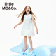 Little MO&Co.little moco children's clothing 26 summer new style girls satin dress skirt princess dress fashionable party off-white 110 110/56