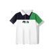 PEAK children's nylon small wrinkle color matching short-sleeved Polo shirt, fruit green 110