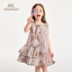 YEEHOO girls' dresses, children's skirts, medium and large children's clothing, fashionable sleeveless vests, lace skirts, summer dresses, pink 90