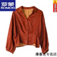 ROMON silk jacquard shirt for women long-sleeved spring and autumn new style mother's high-end shirt small waist short top picture color darker M recommended 90-105 Jin Jin equals 0.5 kg