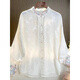 Hengyuanxiang New Chinese Style White Embroidered Antique Shirt Women 2026 Spring and Autumn New Zen Button Tang Suit Hanfu Top White-9001 3XL Recommended 135-150Jin Jin is equal to 0.5 kg
