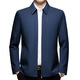 ROMON 100% mulberry silk jacket men's spring and autumn thin dad wear lapel solid color jacket business casual non-iron jacket 5760 blue L 120-135Jin Jin equals 0.5 kg