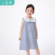 Xiaoyinman children's clothing girls navy collar dress striped print 26 summer children's striped A-line skirt