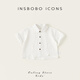 INSBOBO boys' shirts summer new style 2026 children's shirts for boys, fashionable and good-looking children's clothing summer clothes trendy white 120