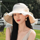 GEFWEIMKL Mulberry Silk Hat Women's Summer Sun Hat Women's Outdoor Travel Silk Sun Hat Women's Fashion Versatile Fisherman Hat Beige M(56-58cm)