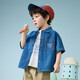 ASK JUNIOR children's cotton shirt summer children's denim shirt jacket boy baby short-sleeved top printing