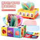 Kamilong Kinderpapierspielzeug 0-1-Jährige frühe Kindheitserziehung Babys unzerbrechliche Tissue-Box-Finger-Übungen grenzüberschreitende Babyspielzeug Elefant Lalale [English Color Box] Hellblau