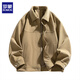 Romon jacket men's spring and autumn new large size lapel handsome work clothes high-end loose casual men's jacket 6685 Khaki XL about 130-150 Jin Jin equals 0.5 kg
