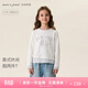 MARC&JANIE American casual girls' fake two-piece pleated T-shirt children's long-sleeved top spring new style 560187 white 110 cm (recommended height 101-110cm)