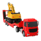 Double Eagle 1:26 Elektrische drahtlose Fernbedienungssteuerauto-Spielzeugauto-Auto Boy Flatkettfahrzeugwagen Transportwagen Big Construction Vehicle Kindergeburtstagsgeschenk Fernbedienungsanhänger + Manuelles Bagger Set E663-001