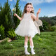 ASK JUNIOR children's skirt 26 summer butterfly vest mesh sequin dress children's dress girls princess dress beige 130