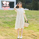 Fuluomi girls skirt summer new new Chinese style improved dress girl sweet American style princess skirt beige 160