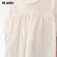 Ma Latin children girls petal short-sleeved shirt cream white 130