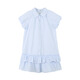 Xiaoyinman children's clothing girls' cute puff sleeve dress 26 mid-summer big children's shirt lapel comfortable casual skirt