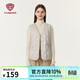 Tambor Down Vest Women's Short V-neck Thin Autumn and Winter Warm Inner Waistcoat TB5330112D Milk Tea Brown 160