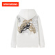 SPRAYGROUND shark mouth spring new letter printed cardigan hooded sweatshirt for men and women trendy casual loose hoodie jacket white XL