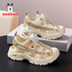 BOBDOG children's shoes children's sandals Baotou soft sole non-slip sports boys' sandals medium and large children's shoes breathable boys' beach shoes LY919K rice noodles 30 shoe inner length 19cm