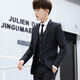 18-year-old teenager high school student adult dress suit boy suit men's suit suit three-piece suit student groom wedding jacket royal blue stripe suit + trousers shirt_tie tie belt XL31_(122-126Jin Jin equals 0.5 kg)
