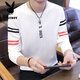 Playboy Spring and Autumn New Men's Round Neck Sweatshirt Youth Long Sleeve T-Shirt Student Korean Print Trend Top Clothes 6702 Black M 80-100Jin Jin is equal to 0.5 kg