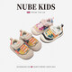 NUBEKIDS British children's shoes, boys' sports shoes, Baotou spring and autumn new baby girl anti-kick soft sole shoes, fairy pink 17, inner length 12.9cm, recommended foot length is about 11.9cm