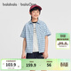 BALABALA balaOne boys short-sleeved shirt children's big children's shirt 2026 new summer pure cotton blue tone 00488 110