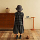 Yantaijia children's clothing children's pure cotton cardigan vest outer wear 2026 summer children's tops thin boys' plaid waistcoat black one size too small 100