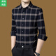 B PRORSUM Burberry men's long-sleeved plaid shirt 2026 autumn new business casual middle-aged sheep. Wool floral shirt upper blue M 165 recommended 100-115Jin Jin equals 0.5 kg