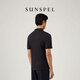 SUNSPEL Sea Island Cotton Series Men's Sea Island Cotton Jersey Short Sleeve Polo Shirt New Arrival Black M