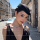 French Hepburn style black top hat fashionable beret stewardess uniform hat photo prop gift hat new black hat