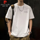 Pierre Cardin short-sleeved T-shirt men's summer heavyweight cotton bottoming shirt men's simple round neck top men's white XL