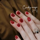 CandyMoyo healthy 0-toxic water-based nail polish no-bake manicure long-lasting whitening non-tearable red fine glitter