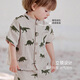Babylove baby shirt summer thin pure cotton gauze short-sleeved cardigan going out T-shirt boys casual tops through the Jurassic 80