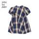 Jnby by JNBY New Jiangnan Buyi children's short-sleeved dress special-shaped velvet pullover 26 summer girls 1Q4G11850 978/blue coffee strip 100 cm