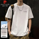 Pierre Cardin short-sleeved T-shirt men's summer heavyweight cotton bottoming shirt men's simple round neck top men's white XL