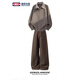 Pure (YISHion) American style lazy style sweatshirt suit for men spring and autumn new light luxury loose trousers two-piece set taupe + khaki green official M 100-130Jin Jin equals 0.5 kg